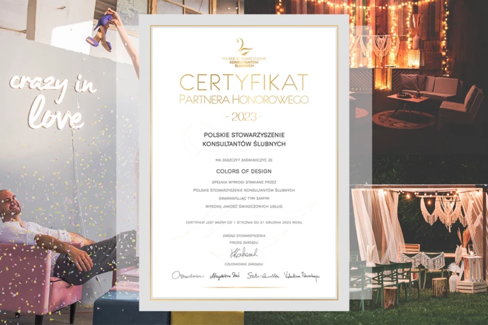 Kolejny rok z rzędu Colors Partnerem Honorowym Polskiego Stowarzyszenia Konsultantów Ślubnych