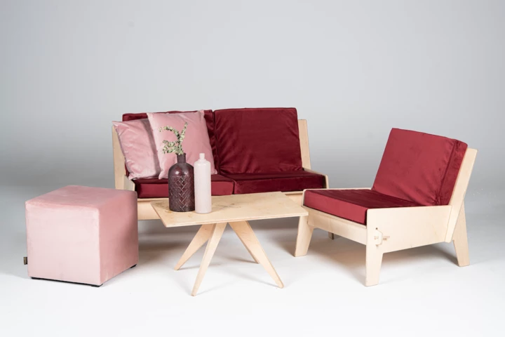 ZERO WASTE SOFA BURGUND